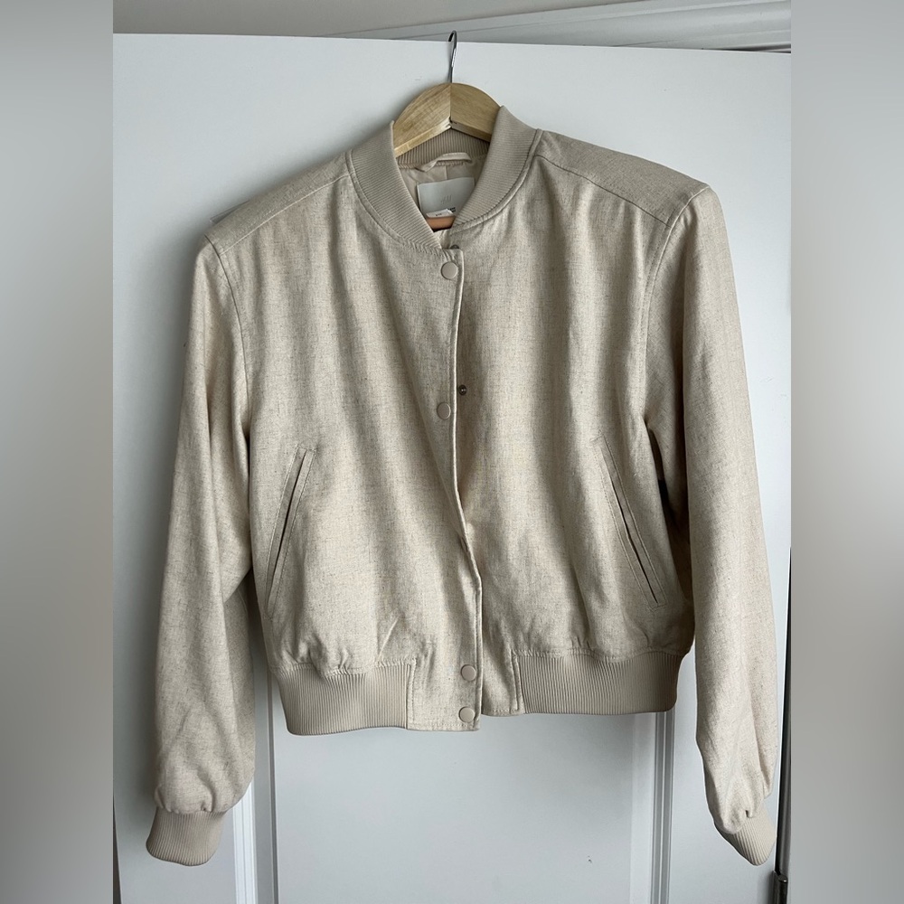 H&M Linen Bomber Jacket